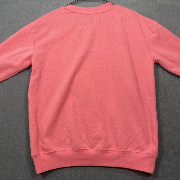 Fifth Sun Pink Sweatshirt Leopard Print Heart Crew Neck Long Sleeves Womens M - Picture 3 of 9